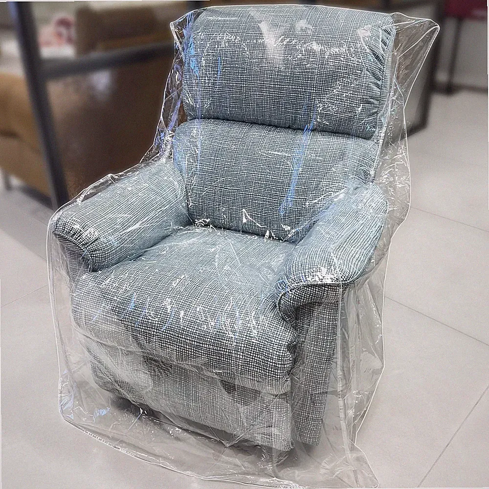 2Pcs Plastic Recliner Furniture Cover Clear Moving Bag for Couch Cat Scratching