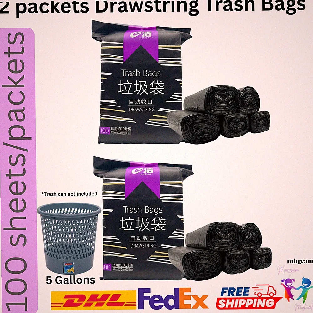 2x 5 Gallons Garbage Bag Trash Bags Durable Disposable Plastic FREE SHIPPING!!