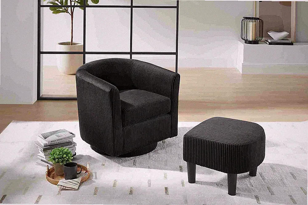 360° comfortable lounge chair, corduroy armchair, single sofa