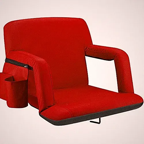 Alpcour Reclining Stadium Seat 21" Wide Padded Bleacher Chair Back Support Red