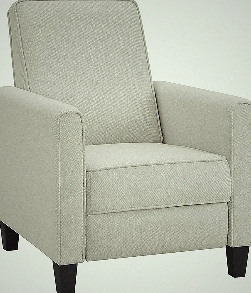 Beige Mulvane Modern Recliner Chair with Push Back & Foot Rest for Home