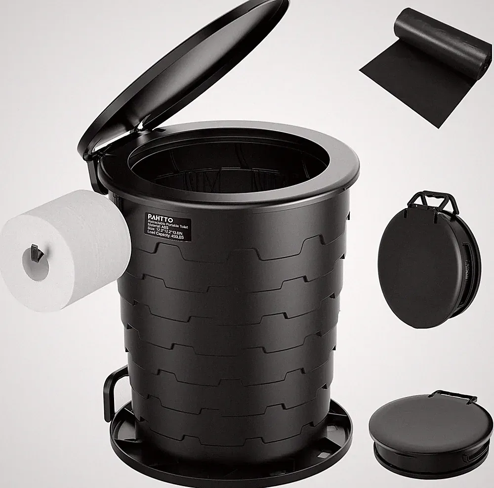 Camp Toilet for Adults, Upgraded 2Nd Generation, Retractable Portable Camping To