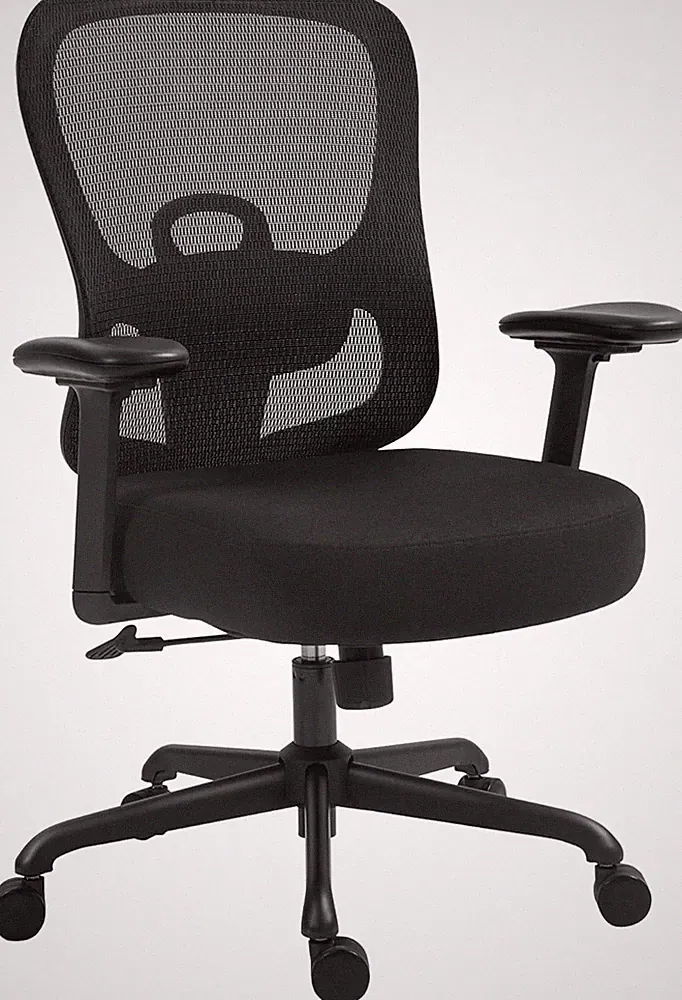 Ergonomic Mesh Office Chair with Adjustable Lumbar Support and Wide Seat