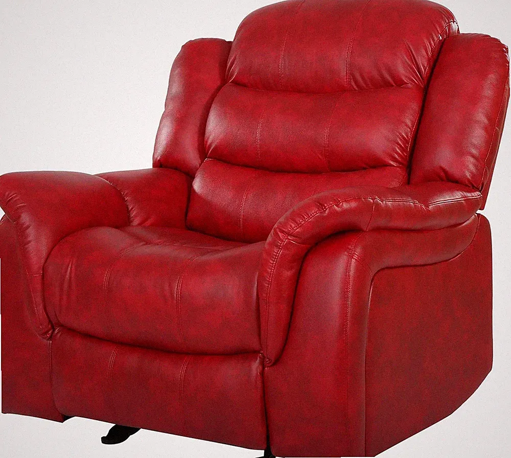 Hawthorne Oxblood Red Leather Glider Recliner by Christopher Knight Home