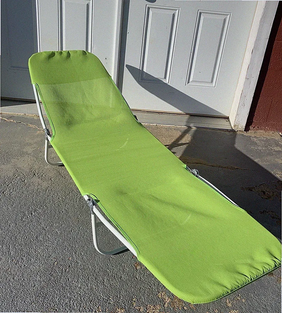 Lawn Beach Chair Tri Fold Chair Aluminum Pool Deck Chaise Chair