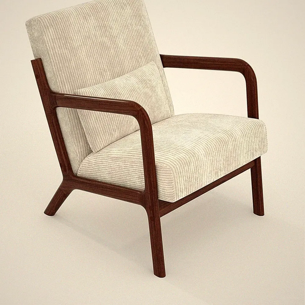 Modern Accent Chair, Corduroy Chair Lounge Armchair for Bedroom ,w/Lumbar Pillow