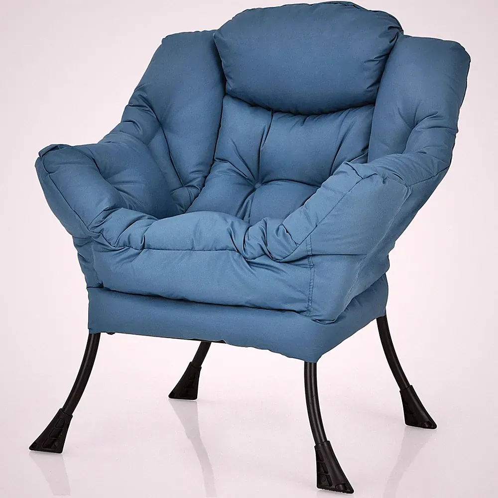 Modern Lazy Chair, Accent Contemporary Lounge Chair Polyester Fabric w/Steel...