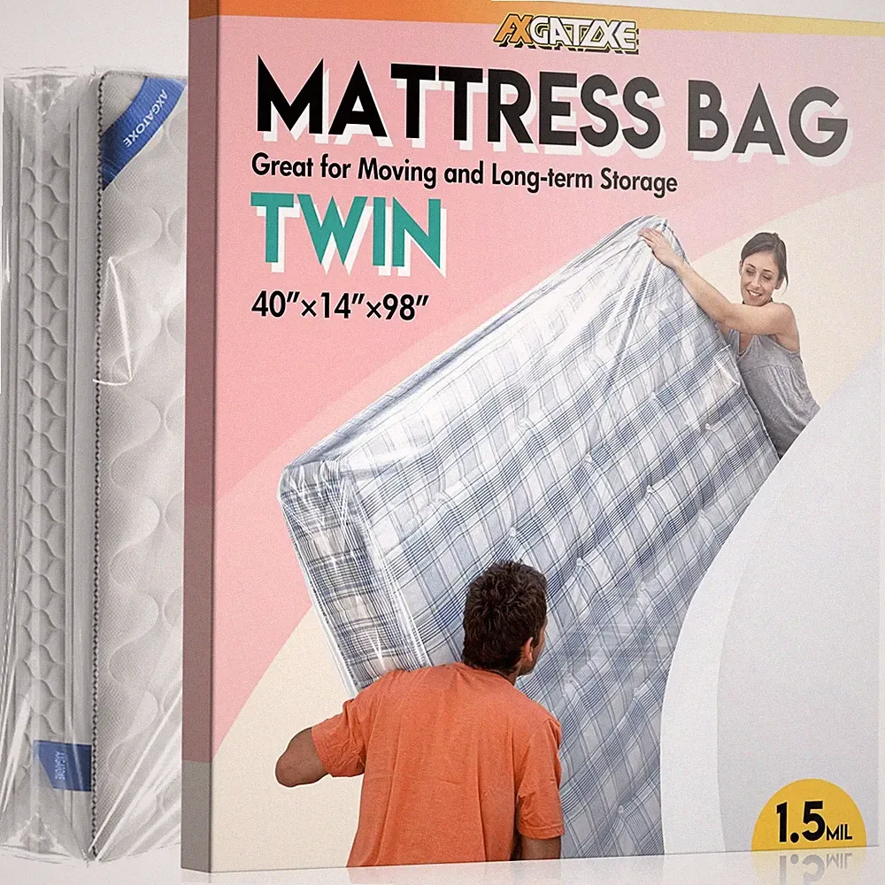 New Listing Plastic Mattress Bag for Moving Storage, Waterproof Mattress Cover, Mattress...