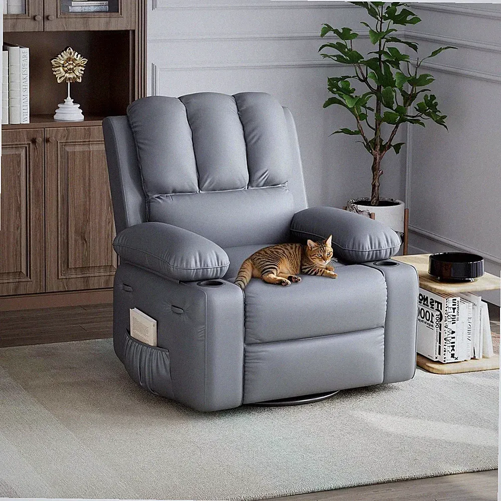 Oversized Recliner Chairs with Heat and Massage - 360° Swivel Lazy Recliner Chai