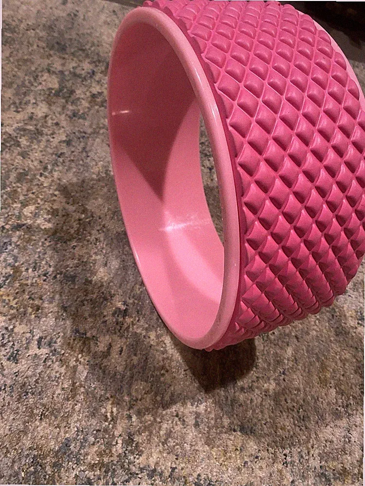 Pink Textured Yoga Wheel Plastic for Stretching Exercise Unisex Adults