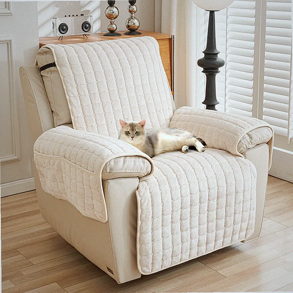 Plush Recliner Slipcover Washable Chair Covers Lazy Boy Cover Chair Protector