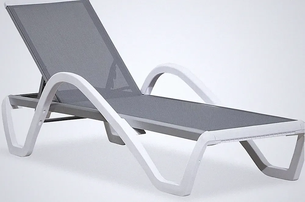 PURPLE LEAF Patio Chaise Lounge Chair with Armrests outside Aluminum Plastic Sta