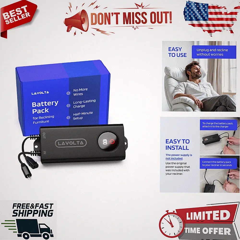 Rechargeable Reclining Chair Battery Pack - Electric Reclining Chairs 2-Pin Powe