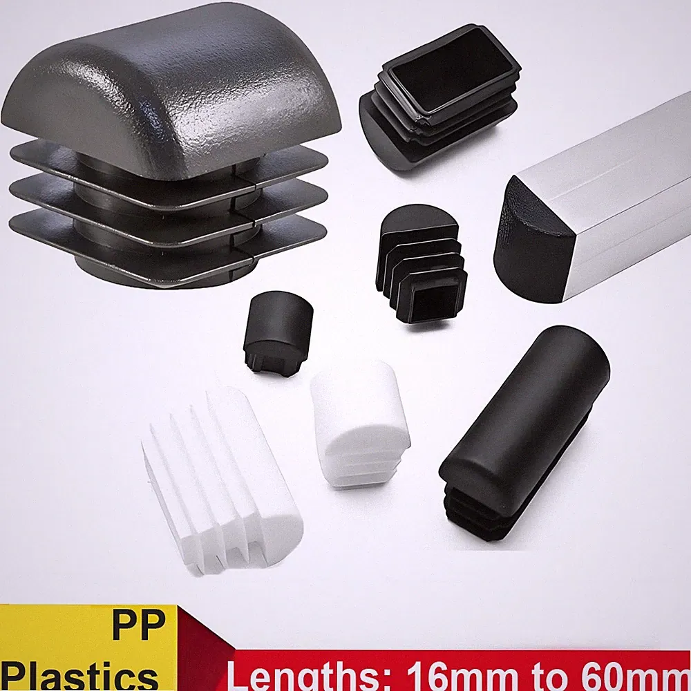 Square Inserts Caps Domed Rubber Chair Table Feet Furniture End Cover Caps Black