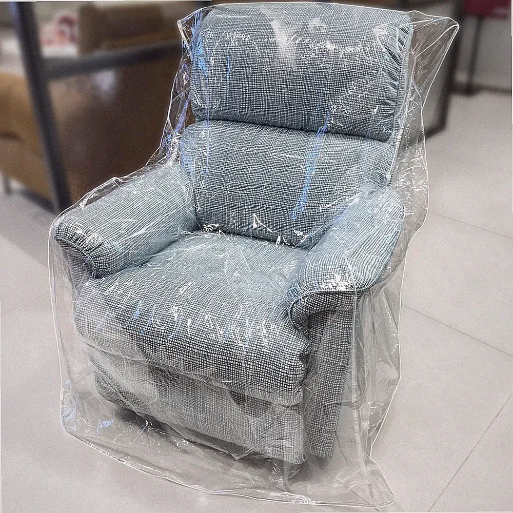 Swanna Plastic Recliner Furniture Cover – Clear Moving Bag for Couch, Heavy