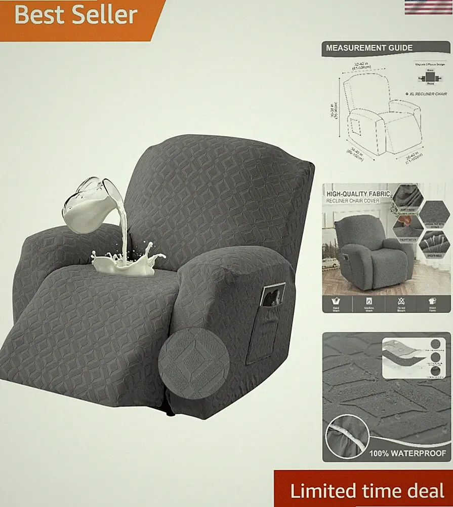 Waterproof Recliner Chair Cover Stretch Sofa Slipcover with Pockets