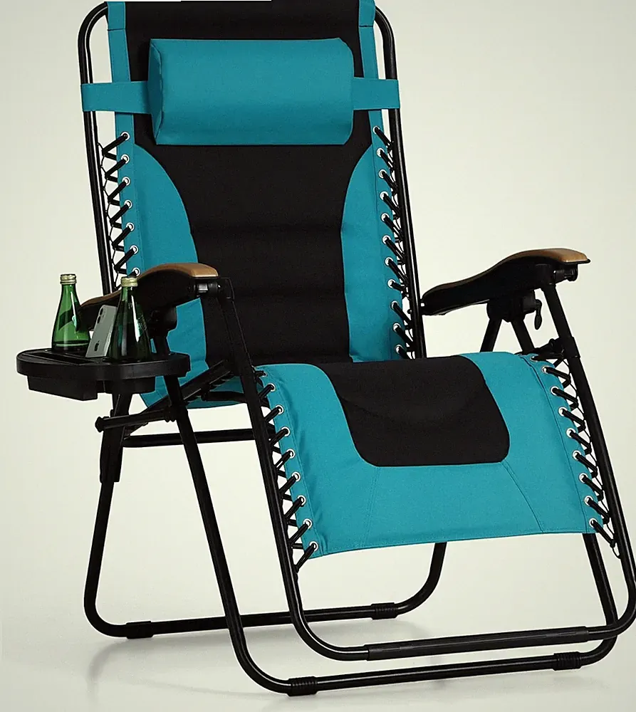 XXL Aqua Oversized Zero Gravity Chair, 400LB Capacity, Foldable with Cup Holder